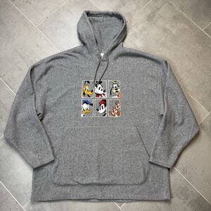 Disney Store Gray Fleece Hoodie Medium Mickey Minnie Donald Vintage